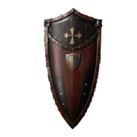 AI generated medieval shield isolated on transparent background png