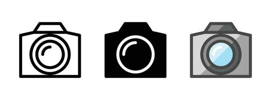 Multipurpose Photo Camera Icon in Outline, Glyph, Filled Outline Style vector