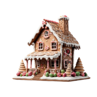 AI generated gingerbread house isolated on transparent background png