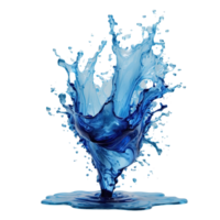 AI generated blue splash isolated on transparent background png