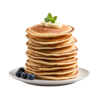 AI generated tall pile of kefir pancakes isolated on transparent background png