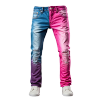 AI generated colored jeans isolated on transparent background png