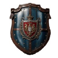 AI generated medieval shield isolated on transparent background png