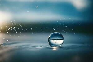 AI generated a drop of water is seen in the water photo