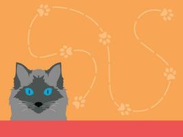 Vector design persian cat orange theme