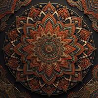 AI generated Mandala pattern. Vintage decorative elements. Hand drawn oriental background. ai generative photo