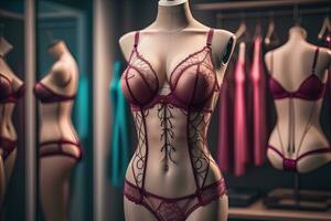 ai generado sensual lencería en un maniquí. ai generativo foto