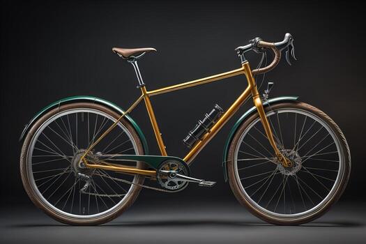 AI generated Bicycle on a dark background. generative ai photo