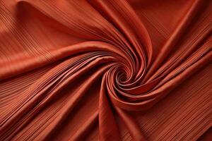 AI generated Crumpled red fabric, closeup view. ai generative photo
