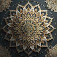 AI generated Mandala pattern. Vintage decorative elements. Hand drawn oriental background. ai generative photo
