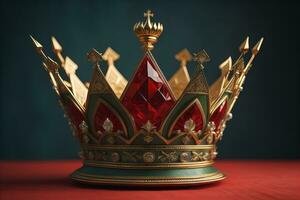 ai generado bajo llave imagen de hermosa reina, Rey corona. fantasía medieval período. generativo ai foto