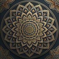 AI generated Mandala pattern. Vintage decorative elements. Hand drawn oriental background. ai generative photo