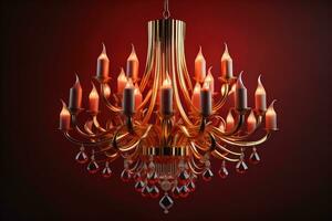 AI generated Luxury chandelier isolated on dark background. ai generative photo