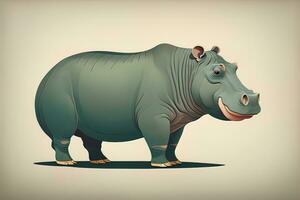 AI generated Hippopotamus standing on its hind legs. Vector illustration. ai generative photo