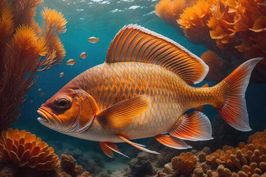 AI generated Cichlid fish in the aquarium. ai generative photo