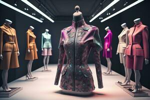 AI generated Futuristic fashion mannequin in the store. ai generative photo