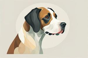 AI generated Portrait of a hound dog. Vector illustration in flat style. generative ai photo