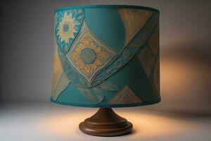 AI generated a decorative and colorful lamp on a solid color background. ai generative photo