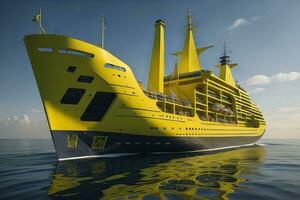 AI generated Cruise ship in the sea. ai generative photo