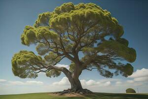 ai generado fantasía silueta de un árbol en el desierto. ai generativo foto