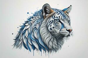 AI generated Tiger head with colorful background. ai generative photo