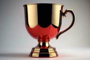 AI generated Trophy cup isolated on white background. generative ai photo