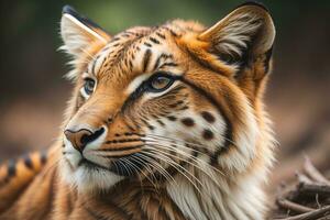 AI generated Portrait of a tiger on a solid color background. Close-up. ai generative photo