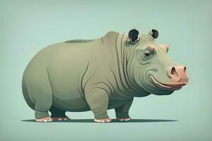 AI generated Hippopotamus standing on its hind legs. Vector illustration. ai generative photo