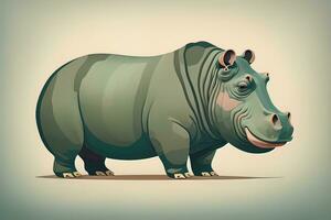 AI generated Hippopotamus standing on its hind legs. Vector illustration. ai generative photo