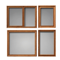 AI generated wooden frames isolated on transparent background png