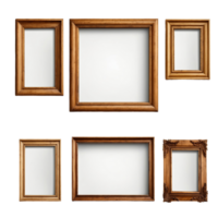 AI generated wooden frames isolated on transparent background png