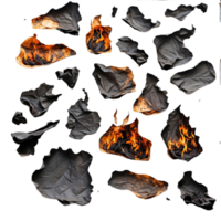 AI generated burnt and charred paper isolated on transparent background png