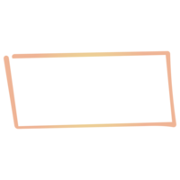 Hand drawn doodle golden frame on transparent background png