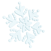 3d illustration of Christmas winter icon snowflake transparent. glossy surface. Happy New Year Decoration Holiday element for web design, greeting card png