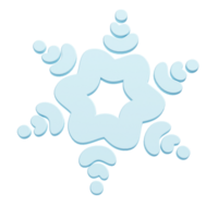3d illustration of Christmas blue winter icon snowflake transparent. glossy surface. Happy New Year Decoration Holiday element for web design, greeting card png