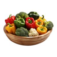 AI generated basket with vegetable png