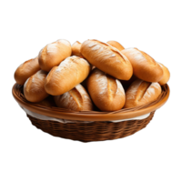 ai gerado cesta com tradicional pão png
