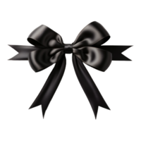 AI generated black ribbons tied in a bow professional photography png