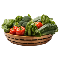 AI generated basket with vegetable png