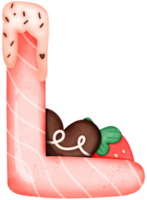 Strawberry and Chocolate alphabet L png