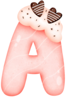 Strawberry and Chocolate alphabet A png