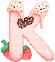 Strawberry and Chocolate alphabet K png