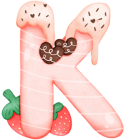 fresa y chocolate alfabeto k png