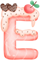 Erdbeere und Schokolade Alphabet e png