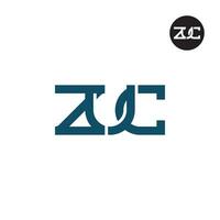 Letter ZUC Monogram Logo Design vector