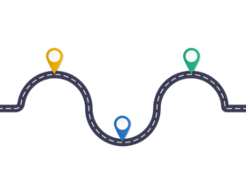 route façon infographie de 3 pas et affaires Icônes pour la finance processus pas. png