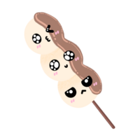 mignonne dango personnage mascotte kawaii dessin animé illustration Japonais dessert png