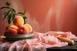 AI generated Ripe Peaches Showcase 2024's Color of the Year 'Peach Fuzz' photo