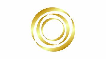 rond d'or ouragan logo avec tournant animation. adapté pour intro animation logos video