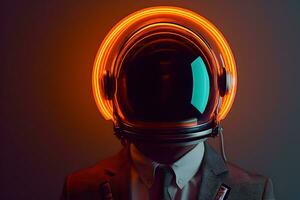 AI generated Portrait of astronaut or spaceman with suit coat photo